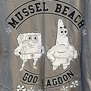 61. Gray Graphic Muscle Tank with SpongeBob and Patrick